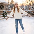 thumbnail image 4 of Girls Turtleneck Sweater Long Sleeve Pullover Tops Loose Fit Kids Casual Fall Winter Daily Knit Outfits, 4 of 6
