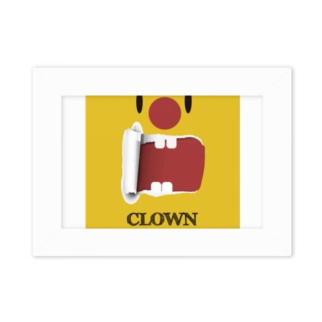 Drôle Clown Jaune Émotion Rire Photo Monter Cadre Image Art Peinture Bureau 5 X 7 Pouces