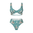 thumbnail image 4 of Daiia Teal Mama Llama Women's Bikini Set Two Piece Swimsuit High Waisted Bikini Adjustable Straps Bikini Perfect for Beach, Pool, and Summer Vacation-Large, 4 of 9