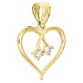 thumbnail image 2 of 10k Yellow Gold Love Friendship Two Hearts Together Pendant Cubic Zirconia Charm, 2 of 6