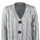 thumbnail image 4 of Chaquetas y abrigos casuales con capucha sin mangas para mujer, cárdigans de punto de color liso, suéteres holgados de manga larga con bolsillos y botones, abrigo, blusa de poliéster para mujer, 4 of 4