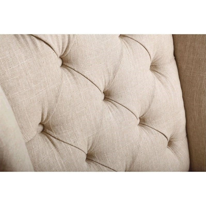 Abbyson Kyrra Tufted Linen Wingback Dining Chair In Cream Walmart Com Walmart Com