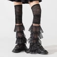 thumbnail image 2 of Yuanlong Women's Stackable Socks Lace Trimmed Color Block Over-the-Knee Sock Lightweight Cute And Cool Y2K Style Hosiery, 2 of 4