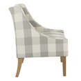 thumbnail image 2 of HomePop Fauteuil d'Appoint Moderne à Accoudoirs Incurvés, Carreaux Gris, 2 of 5