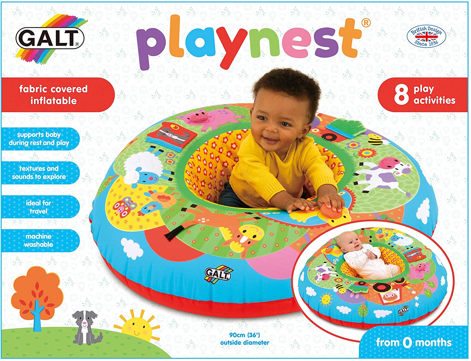 Galt Toys, Playnest - Farm, Baby Activity Center & Floor Seat, Multicolor - image 2 of 4