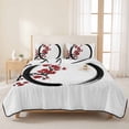 thumbnail image 3 of Quilts Queen Size Bedding Set, Cherry Blossom Lightweight Quilted Comforter, Asian Japanese Red Plum Flower Soft Reversible Bedspread Coverlet with Pillow Covers for All Season, 90" x 96", 3 of 9