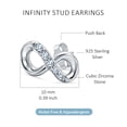 thumbnail image 4 of LeCalla 925 Sterling Silver Stud Earrings for Women | Cubic Zirconia Infinity Stud Earrings, 4 of 7