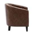 thumbnail image 5 of INCLAKE Contemporary PU Leather Rubber Wood Foam Pine poplar plywood MDF Accent Chair, Brown, 5 of 7
