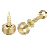 Uxcell 16 Pack Brass Decorative Screws with Caps, 9mm Mirror Screws Cover, Gold Tone