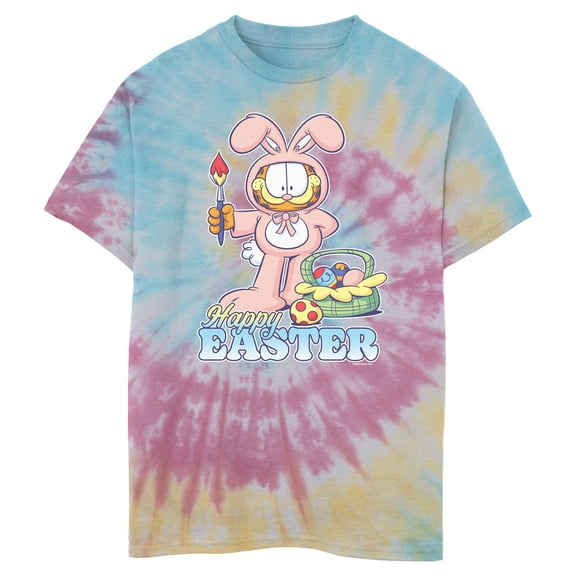 Boy's Garfield Happy Easter Bunny Ears Cat Graphic T-Shirt