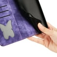thumbnail image 5 of Decase Phone Shell for Apple iPhone 15,Butterfly Cat Embossed Pattern Folio PU Leather Card Slots Holder Wallet Cover Case With Magnetic Clasp,for  iPhone 15 - Purple, 5 of 7