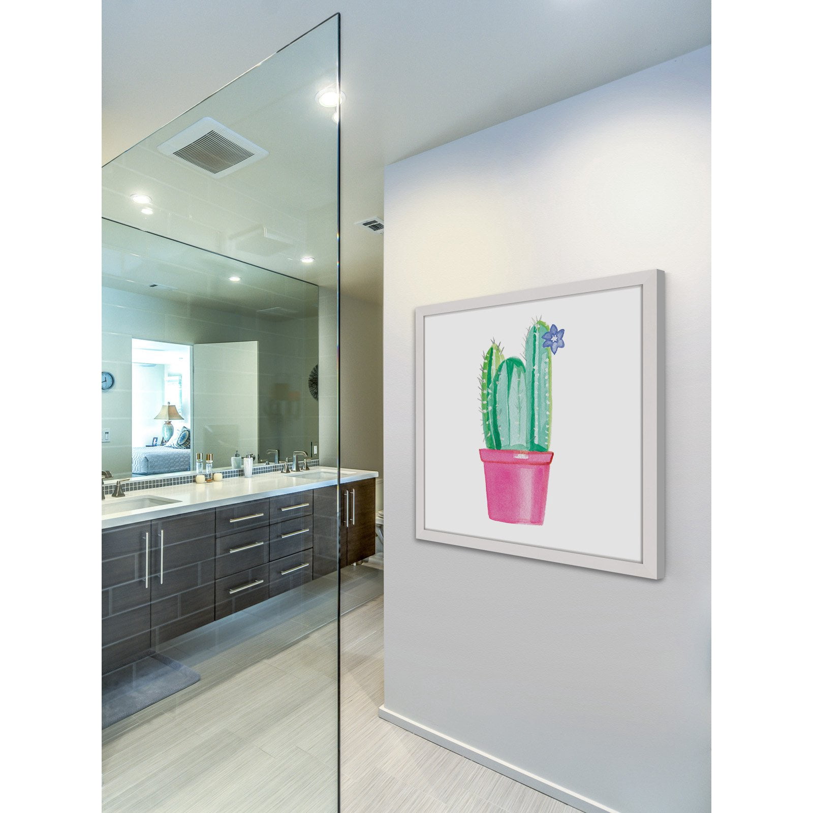 "Potted Cactus" by Molly Rosner Framed Painting Print