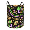 thumbnail image 2 of Balery Mardi Gras3 Round Laundry Basket with Handles Waterproof Freestanding Laundry Hamper for Clothes Toys in the Dorm and Family-Small, 2 of 8