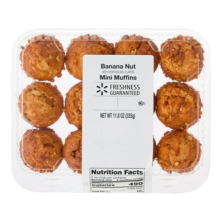 Freshness Guaranteed Baked Mini Banana Nut Muffins, 11.8 oz, 12 Count
