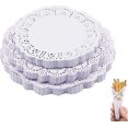 thumbnail image 1 of 450 piezas de papel secante redondo de encaje blanco para comida frita, 1 of 3