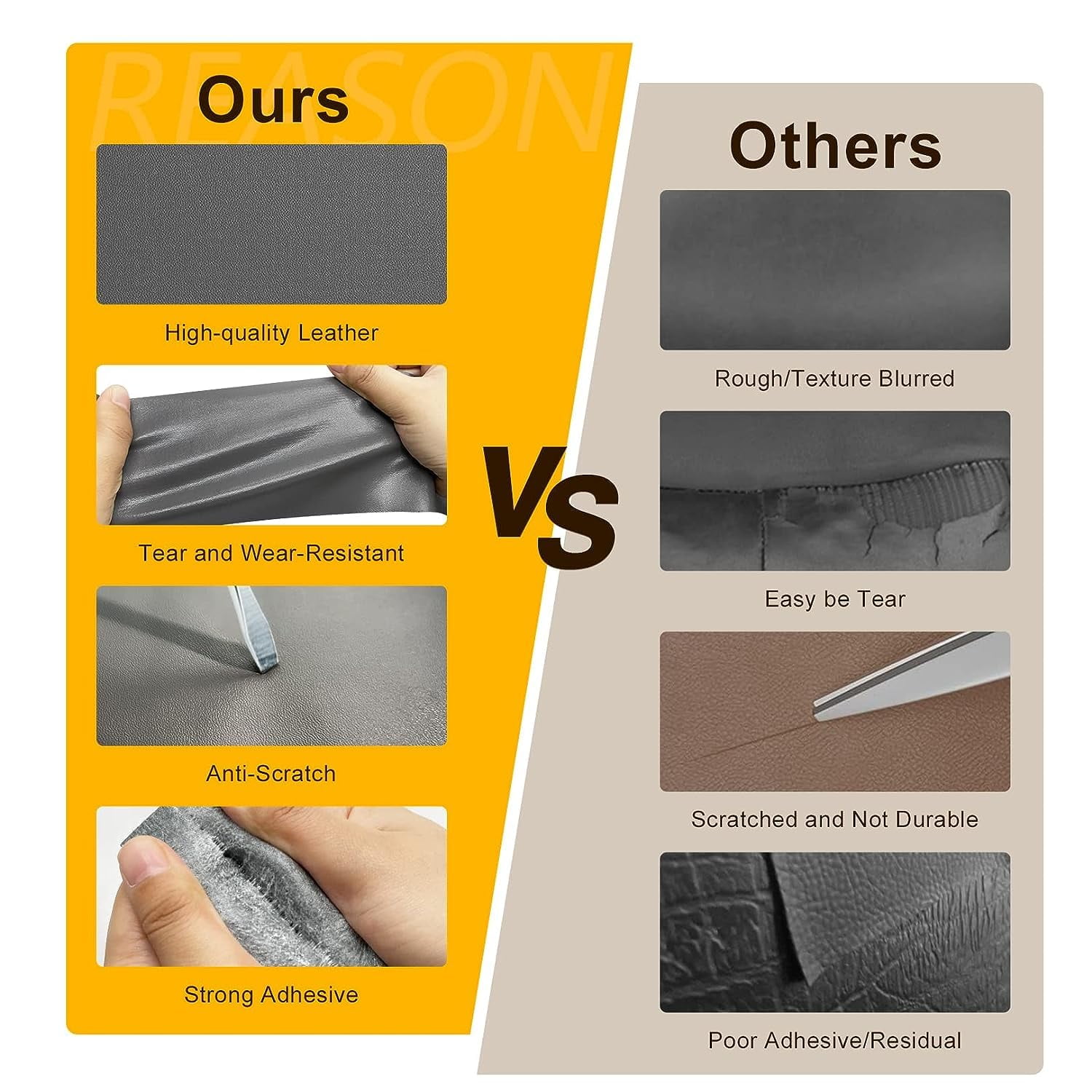 XINLTC Self Adhesive Leather Repair Patch Kit , Gray, 4 x 90 inch, Leather Repair Tape for Couches, Vinyl Upholstery, 1 Pack