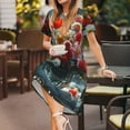thumbnail image 3 of Naloa Vibrant Bouquet Waterfall Print Womens Summer A-Line Dress with Pockets,Short Sleeve Dresses,Flowy Beach Swing Dress for Vacation Travel, 3 of 6