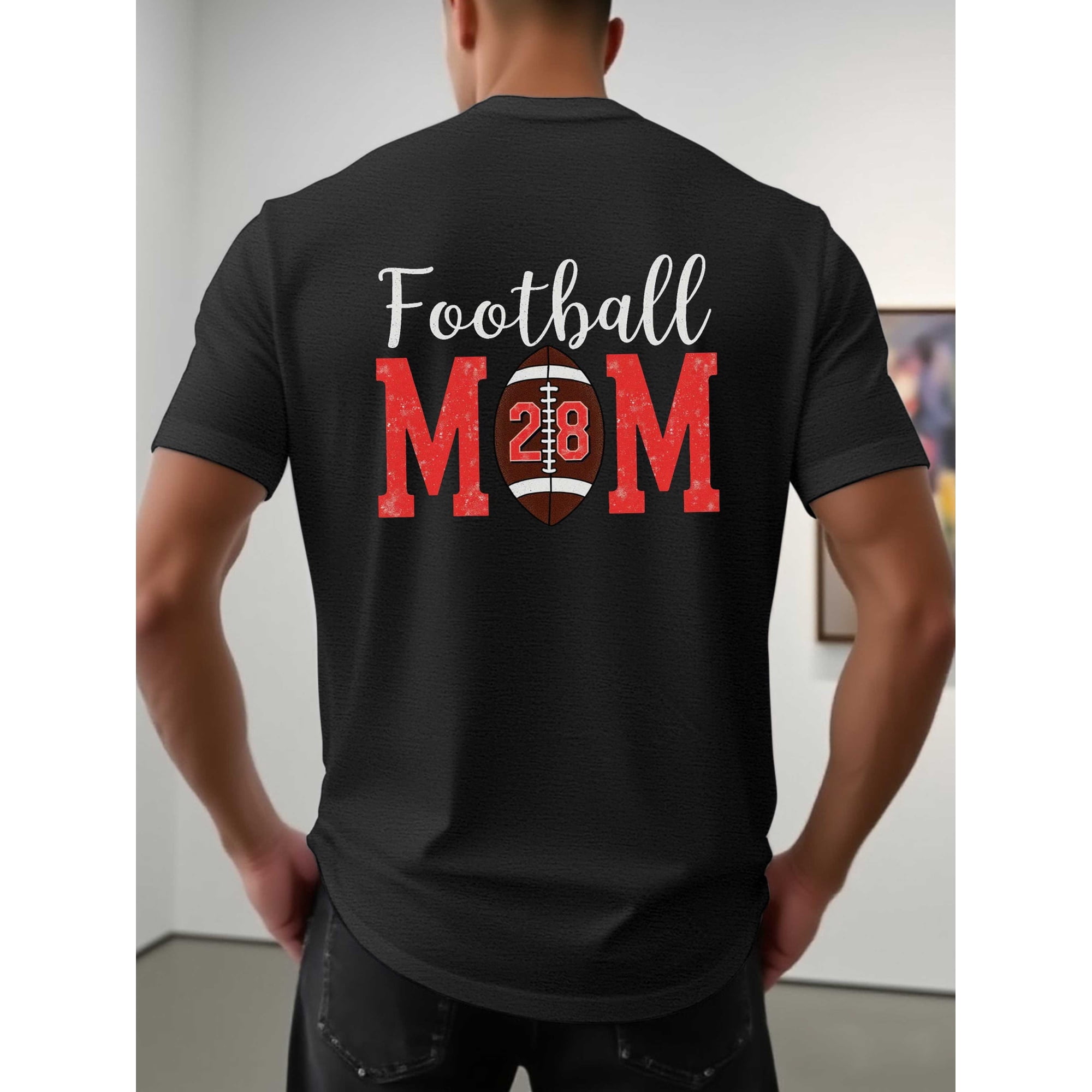 Retro Football Mom Game Day T-Shirt Vintage Distressed Sports Fan Apparel Women's Graphic Tee
