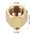 thumbnail image 2 of Unique Bargains 1/4 SAE Flare Male 1/2 SAE Female Thread Tubing Brass Pipe Fitting, 2 of 4