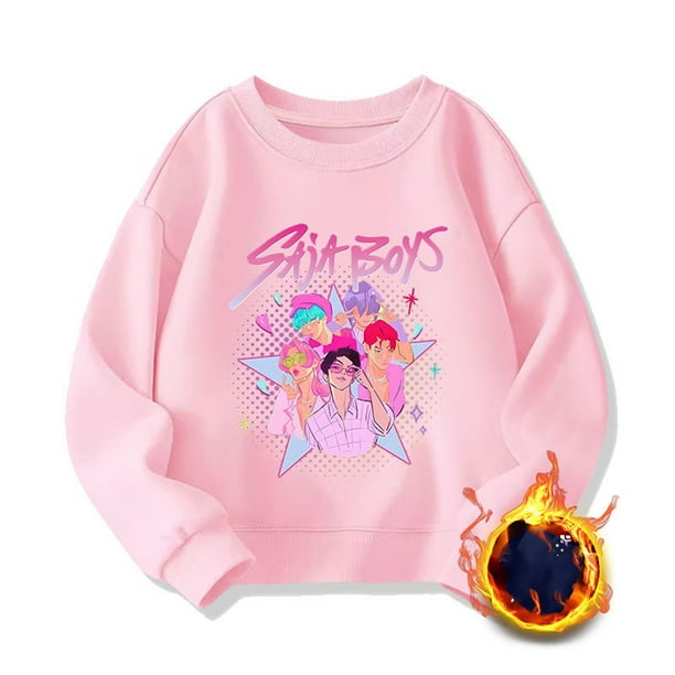 Demon Pop Hunters Movie Sweatshirt, HUNTR/X Rumi,Mire Zoeyy Kids Long Sleeve Sweatshirt,Cute Anime Chibi Style Tee for Fans, Teen Girls & Women | Soft Comfortable Casual Daily Tops