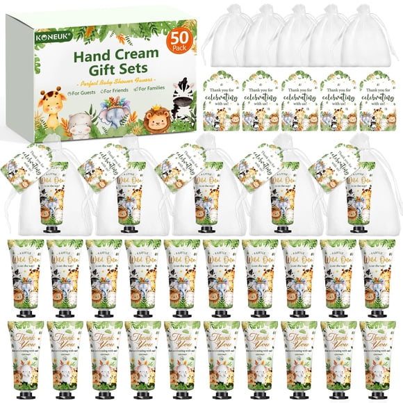 Set de regalo de crema de manos KONEUK, paquete de 50 regalos para baby shower con bolsa
