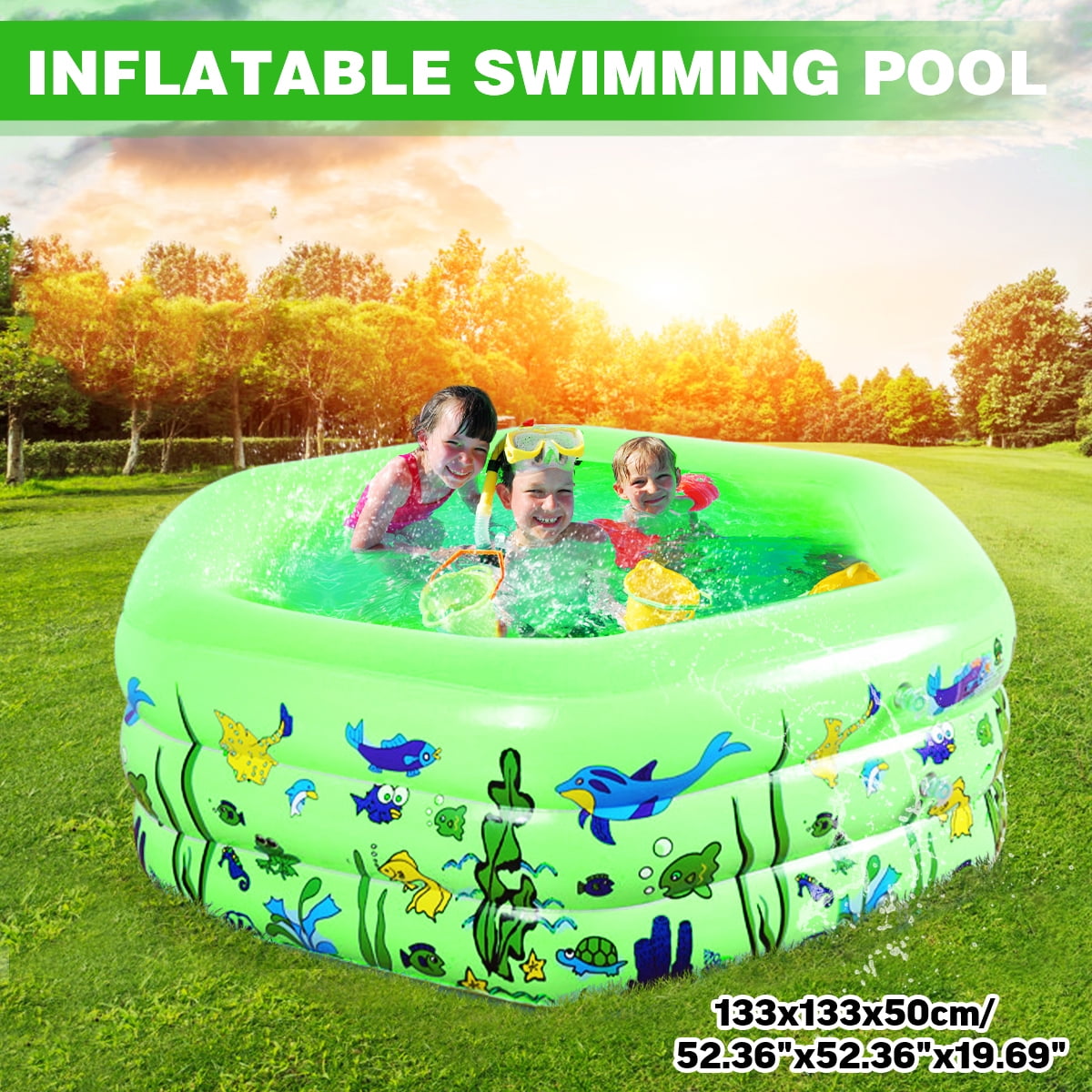H2O GO Metallic 3 Ring Inflatable Kids Pool Brand New and Sealed for ages 6+ 