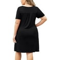 thumbnail image 5 of Rutainlusire Womens Dresses Plus Size Women Summer Round-Neck Solid Casual Lace Short Sleeve Dress, 5 of 9