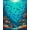 Blue, Pattern 1, variant on ODIKA 5'x7' Machine Washable Non-Slip Area Rug, Bold Coral Reef Inspired Interlocking Fish and Seaweed High Traffic Rug, Teal, 272915
