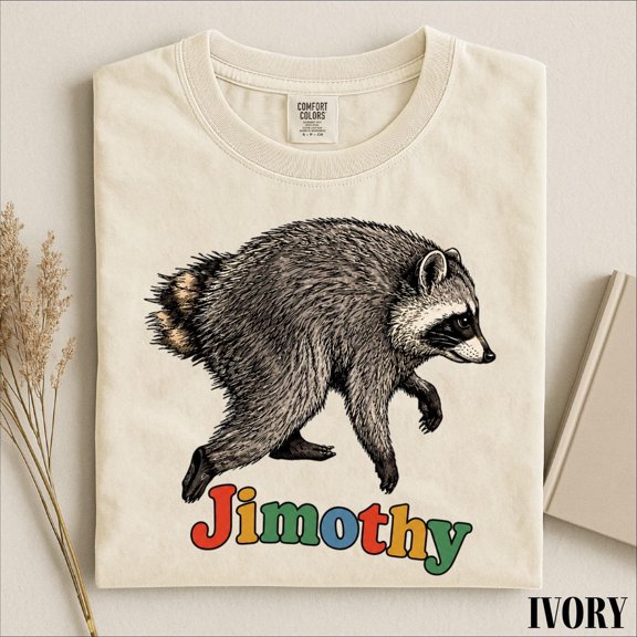 Jimothy Viral Raccoon Shirt, Funny Trash Panda Wildlife T-Shirt, Retro Animal Lover Tee, Vintage Style T-Shirt
