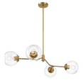 thumbnail image 4 of Jewel Four Lights Modern Farmhouse Chandelier Ceiling Hanging Light Fixture For Kitchen Island Dining Room 36"L × 20"W × 7.25"H with Clear Glass, 4 of 4