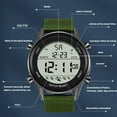 thumbnail image 3 of Men Digital Sports Watch Waterproof Alarm Countdown Dual Time Zone Nylon Strap Digital Watch, Dual Location Time, EL Backlight, 50M Waterproof, 3 of 7