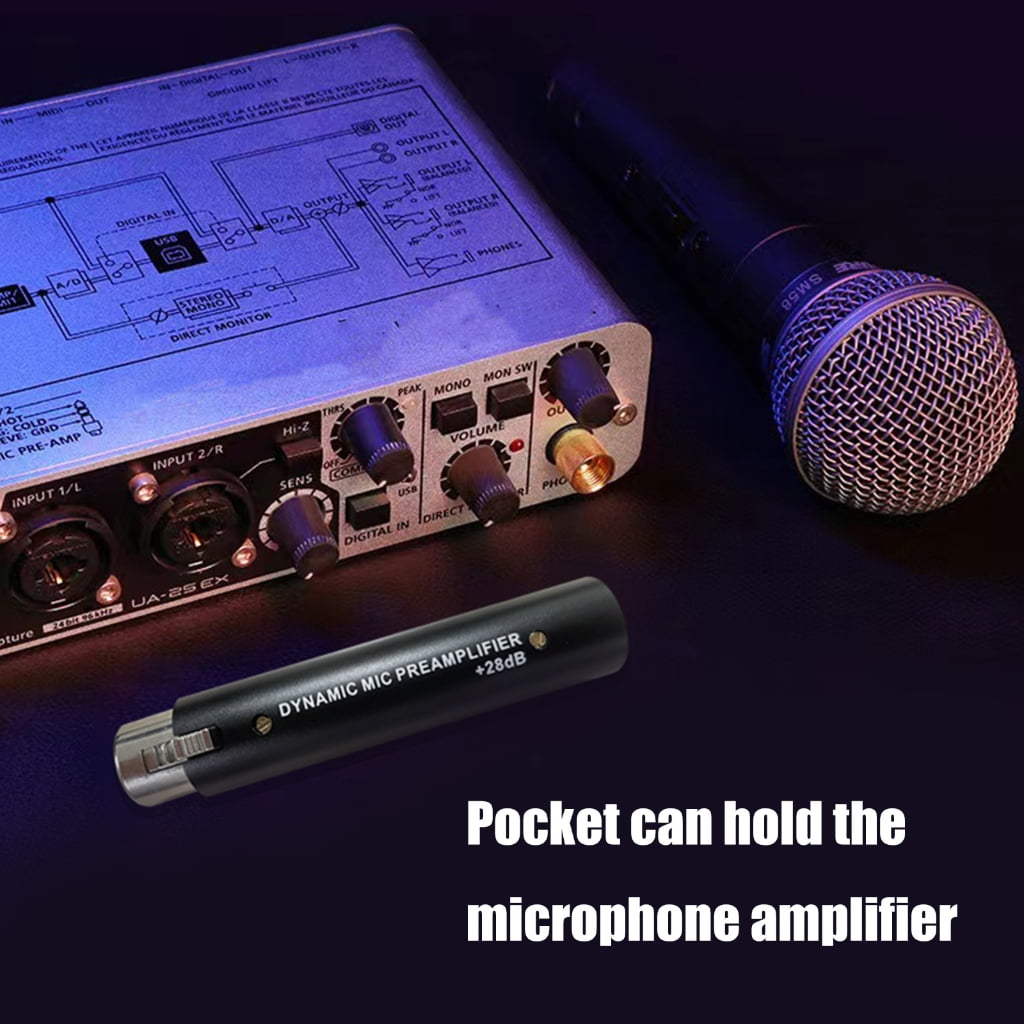Zeiwohndc HD1 Dynamic Mic Preamplifier 20Hz-20KHz Frequency with 28dB Increase 135Ω
