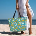 thumbnail image 5 of Large Beach Bags Water-resistant Sandproof - Waffle Poached Eggs Bacon Cute Beach Tote Bags for Women with Zipper, 5 of 6