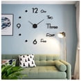 thumbnail image 3 of 3D DIY Wall Clock Mirror Surface Large Modern Sticker Office Home Shop Art Decor, 3 of 11