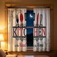 thumbnail image 5 of AUNVITO 2 Panel 2D Printed Short Kitchen Curtain Pair, Machine Washable Light Filter Drape, Bedroom Bathroom Window Decor Shade, 5 of 7