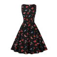 thumbnail image 4 of DailyTrove Women's Floral Print Swing Dress-Sleeveless-Fit & Flare-Cotton Blend-for Garden Party/Summer Outing-Romantic Floral, 4 of 6