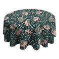 thumbnail image 4 of Cute Hedgehog Pattern with Pioneer Flower Round Tablecloth 60"x60",Wrinkle Wipeable Table Cloth for Kitchen Dining Room Picnic Patio Party, 4 of 6