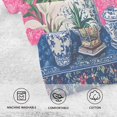 thumbnail image 5 of Yayeee 100% Cotton Hand Towels for Bathroom 16" x 28" Soft Absorbent Kitchen Towel, White Vibrant Flowers, 5 of 7
