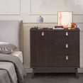 thumbnail image 5 of Patiojoy Armoire de Rangement à 3 Tiroirs Table Console d'Entrée avec Portes et Pieds en Bois Massif, 5 of 5