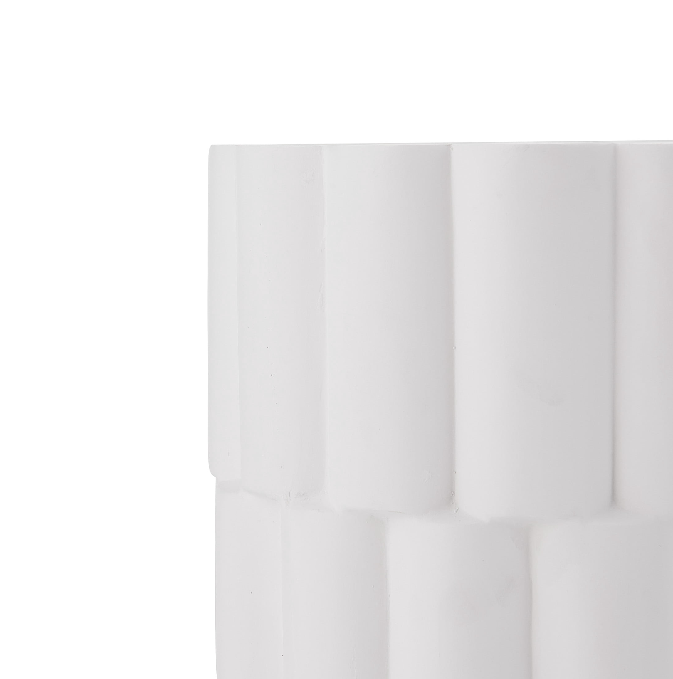 Christopher Knight Home 13" Handmade MGO Side Table with Geometric Stacked Design, White