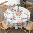 thumbnail image 3 of Pioneer Flower Floral Print Pattern Round Tablecloth 60"x60",Wrinkle Wipeable Table Cloth for Kitchen Dining Room Picnic Patio Party, 3 of 6