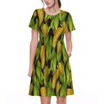 thumbnail image 1 of Disketp Corn 2 para Vestido de Manga Corta para Mujeres, Vestidos de Verano para Mujeres, Casual y Holgado para la Playa, 1 of 6