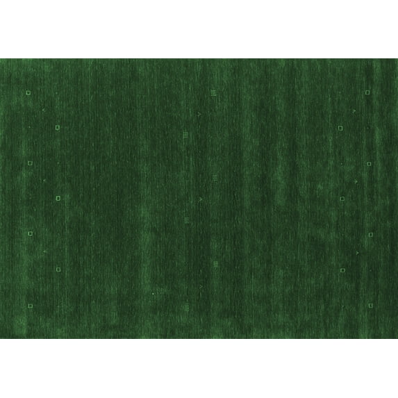 Ahgly Company Machine Washable Indoor Rectangle Abstract Emerald Green Contemporary Area Rugs, 2' x 3'