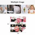 thumbnail image 4 of Pink Flower Cloth Napkins, Black White Stripesvintage Floral Washable and Reusable Dinner Napkins Set of 6, Table Napkin for Kitchen Party Birthday Wedding Hotel Housewarming 20"x20", 4 of 8