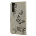 thumbnail image 5 of Feishell Wallet Case for Samsung Galaxy S22 5G,Retro PU Leather Butterfly Embossed Pattern Full Protection Anti-Scratch Magnetic Clasp Flip Holder Card Slots & Cash Pocket Phone Cover,Gray, 5 of 6
