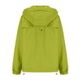 thumbnail image 5 of VERUGU Womens Jackets Casual Fashion Zipper Drawstring Long Sleeve Solid Coat with Pocket Outdoor Hooded Cargo Jacket Outwear Green S, 5 of 7