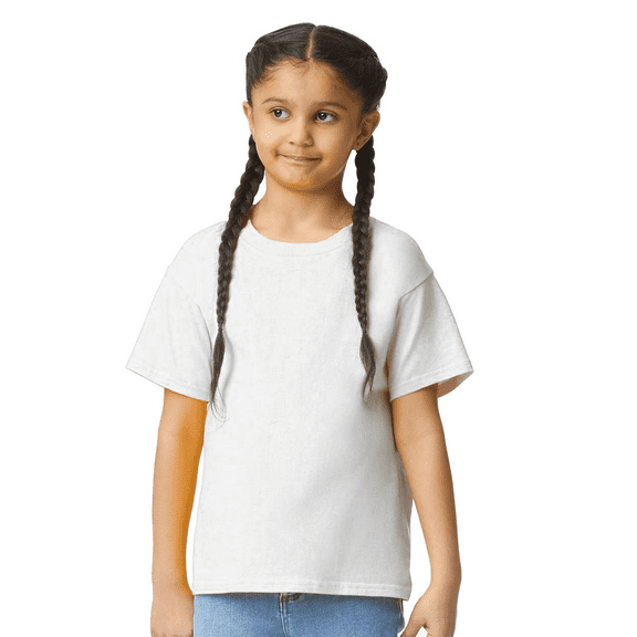 Gildan Youth Softstyle T-Shirt, Cotton Crewneck Tee for Boys & Girls, Kids T-Shirt, White, XS