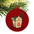 thumbnail image 4 of Chinese Food Takeout Box with Chopsticks Wood Christmas Tree Holiday Ornament, 4 of 6