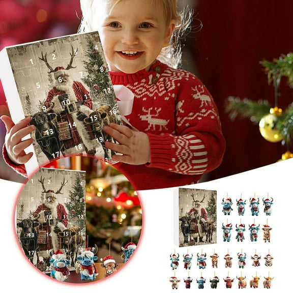 24 Day Christmas Countdown Set for Kids Advent Calendar with Surprises Get Ready for Santa Holiday Festive Tradition