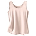 thumbnail image 4 of Silk Satin Tank Tops for Women Scoop Neck Sleeveless Camisole Tops 2026 Summer Basic Blouses Pink S, 4 of 5